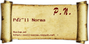 Páll Norma névjegykártya